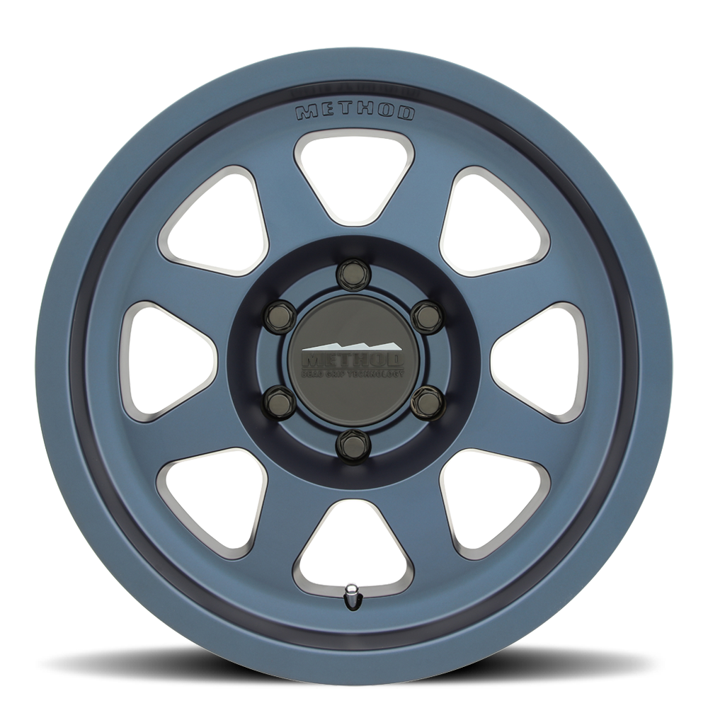 17x8 5 method race wheels mr701 bead grip blue wheel 6x5.5 bolt pattern 0mm offset