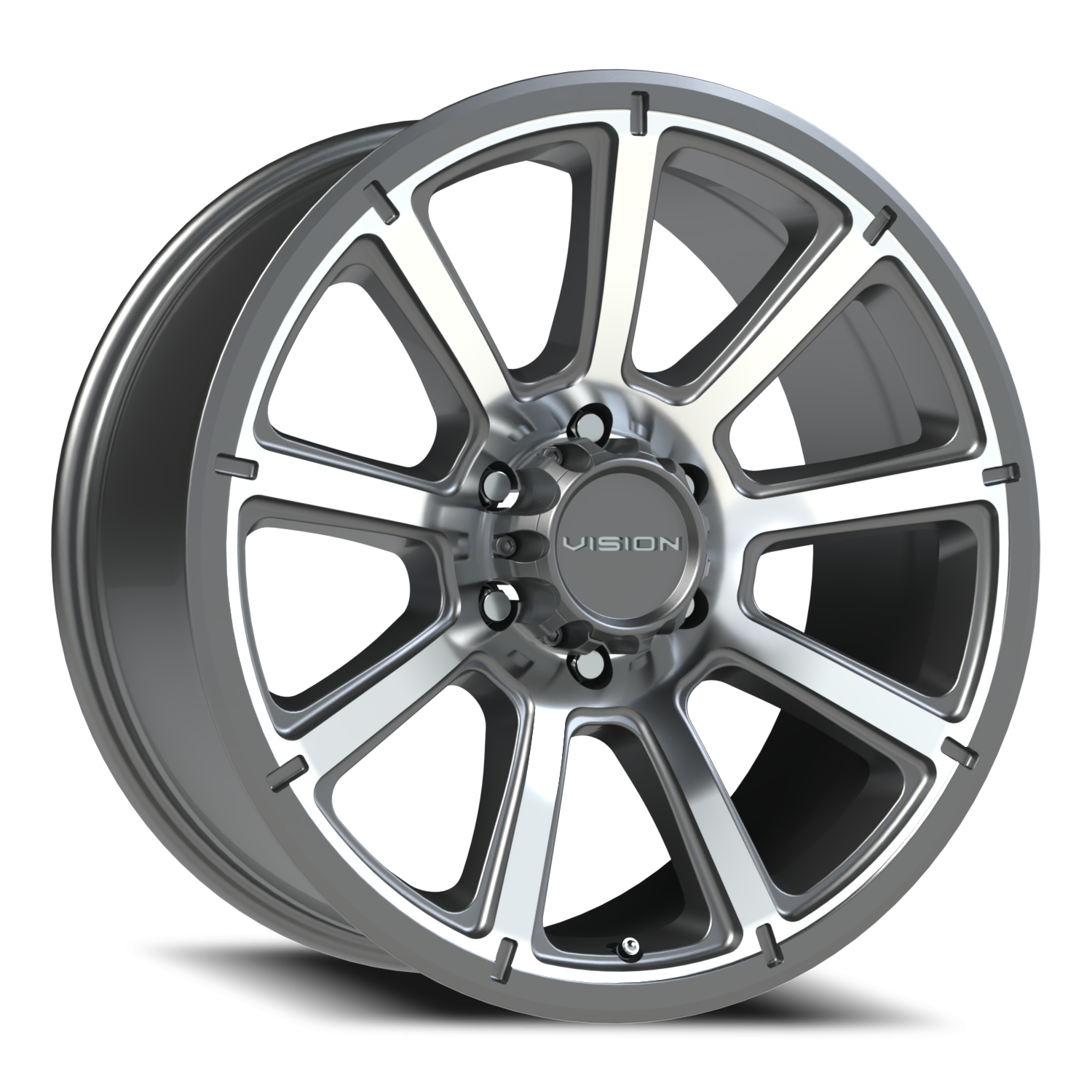 20x9 Vision 353 Turbine Gunmetal Machined Face Wheel 6x5.5 Bolt Pattern 18mm Offset