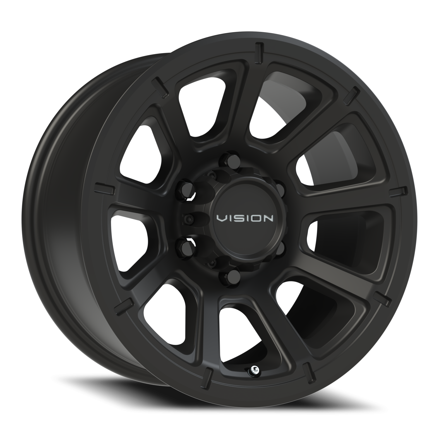 16x8 Vision 353 Turbine Matte Black Wheel 6x5.5 Bolt Pattern 0mm Offset