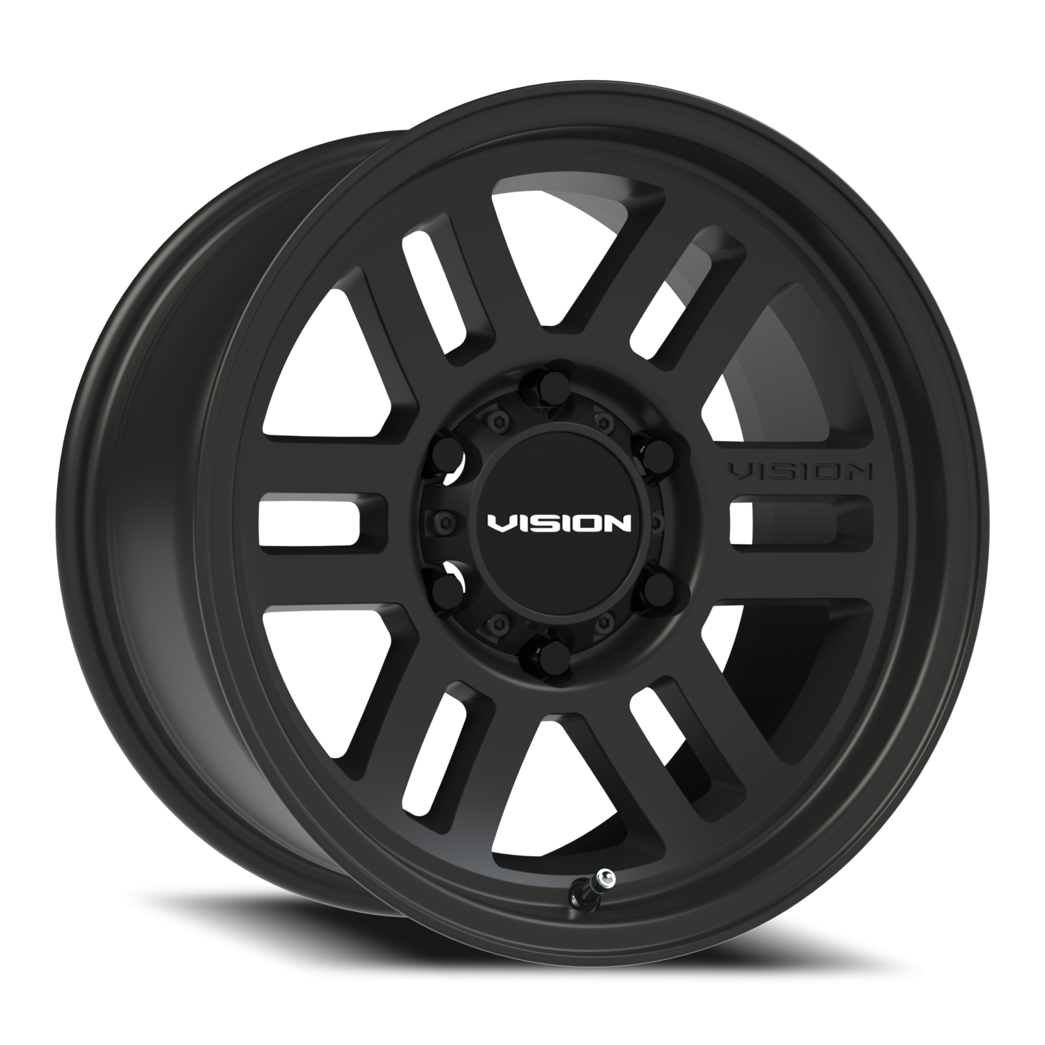 16x8 Vision 355 Overland Satin Black Wheel 6x5.5 Bolt Pattern 0mm Offset