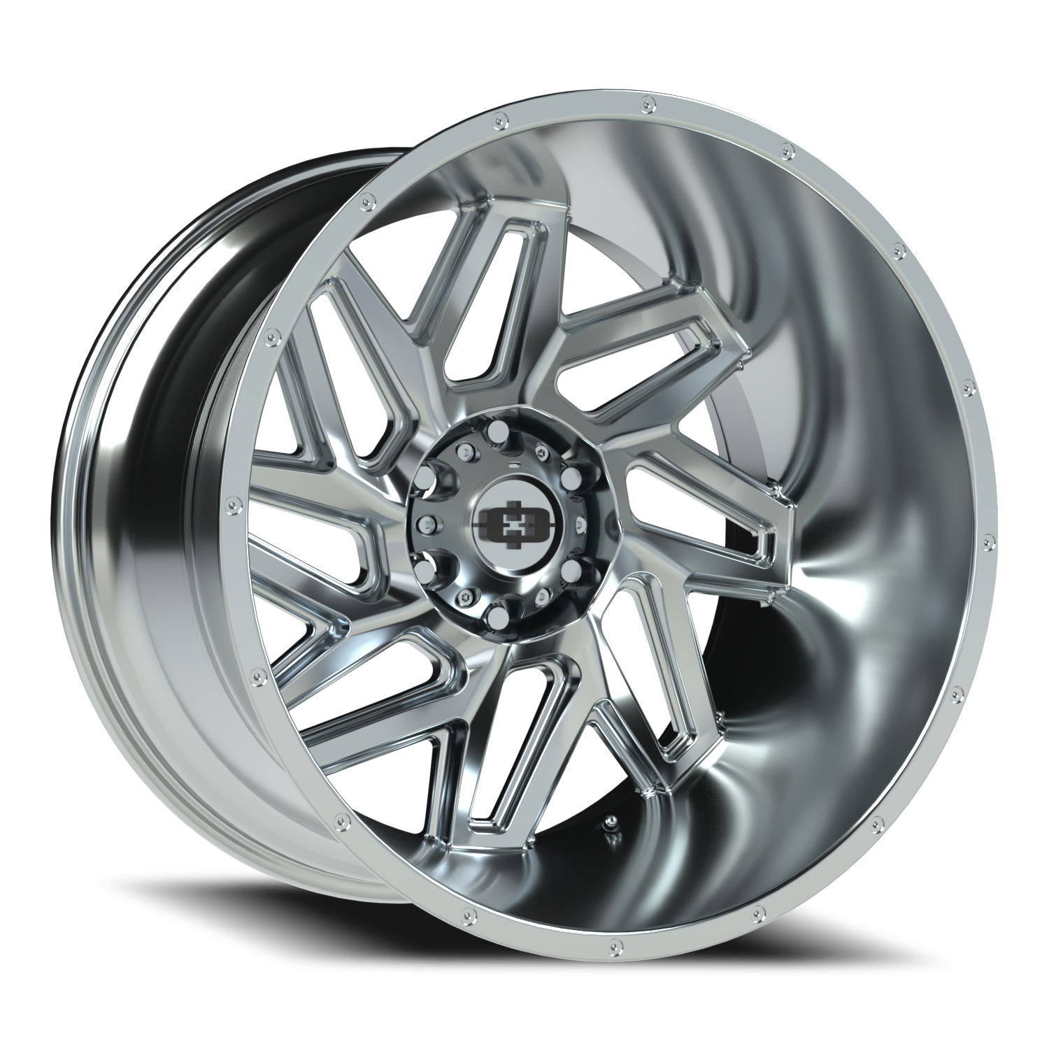 22x14 Vision 361 Spyder Chrome Wheel 6x5.5 Bolt Pattern -76mm Offset