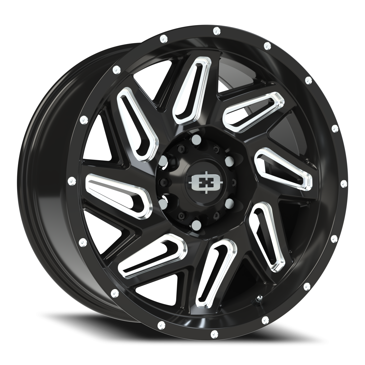 18x9 Vision 361 Spyder Gloss Black Milled Spoke Wheel 6x5.5 Bolt Pattern 12mm Offset