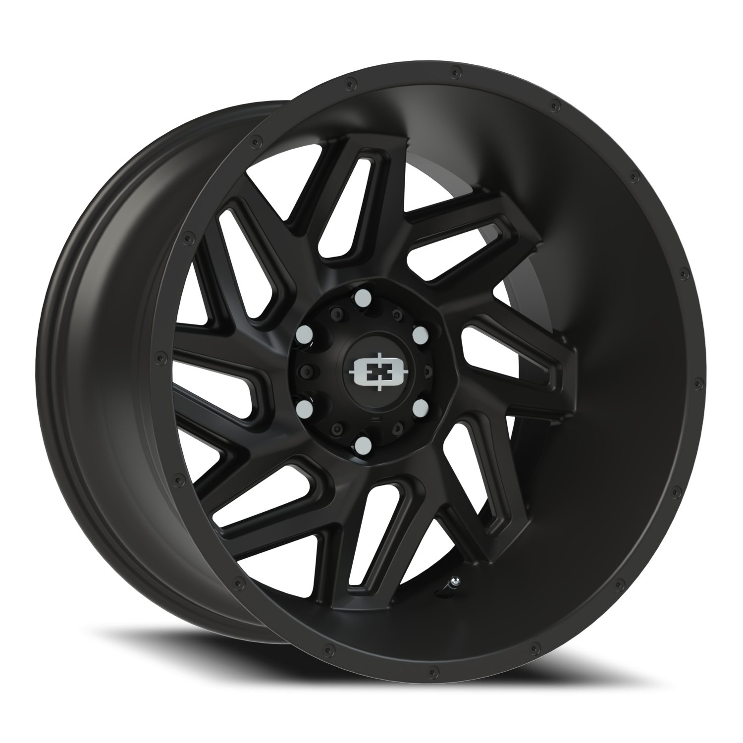 20x12 Vision 361 Spyder Satin Black Wheel 6x5.5 Bolt Pattern -57mm Offset