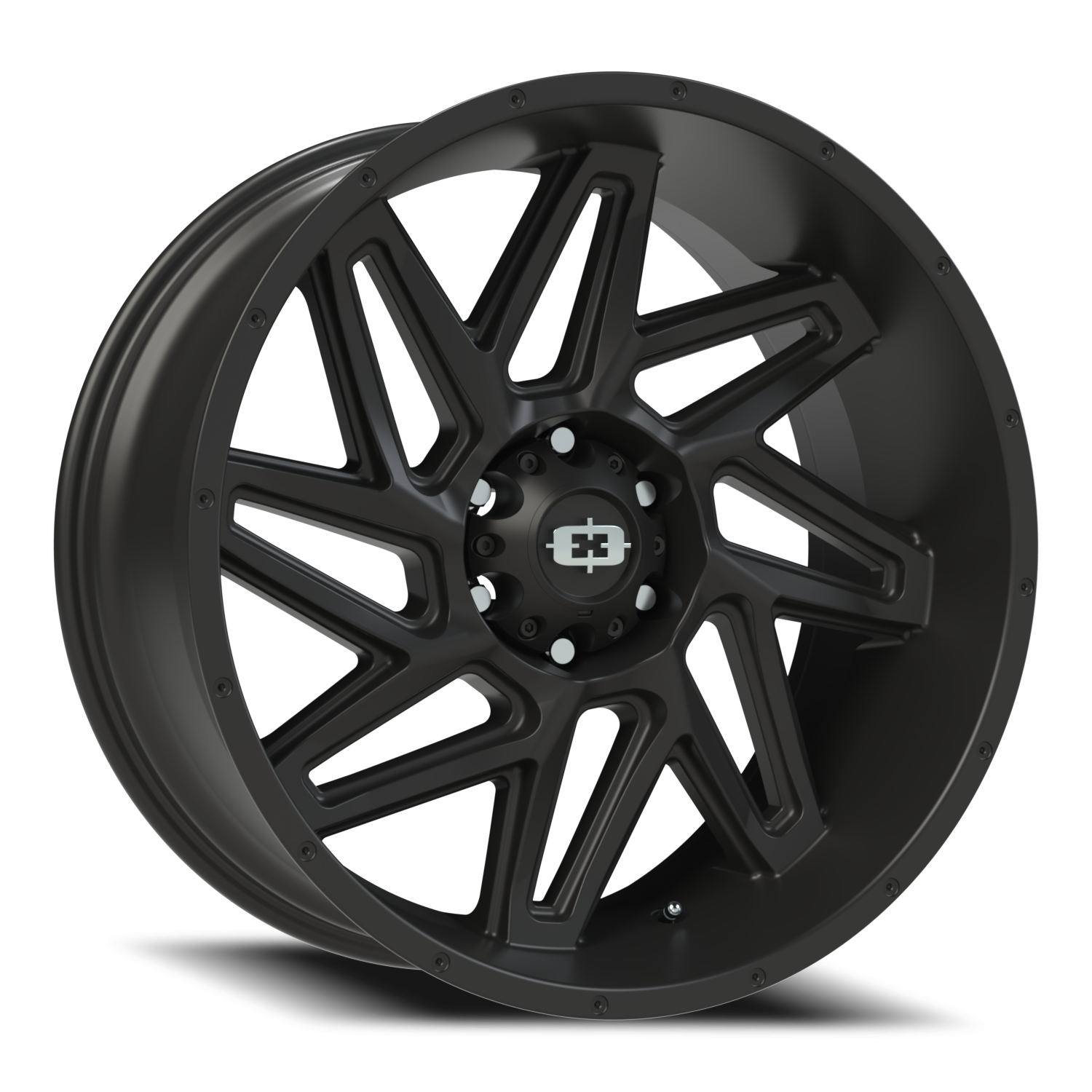 22x10 Vision 361 Spyder Satin Black Wheel 6x5.5 Bolt Pattern -19mm Offset