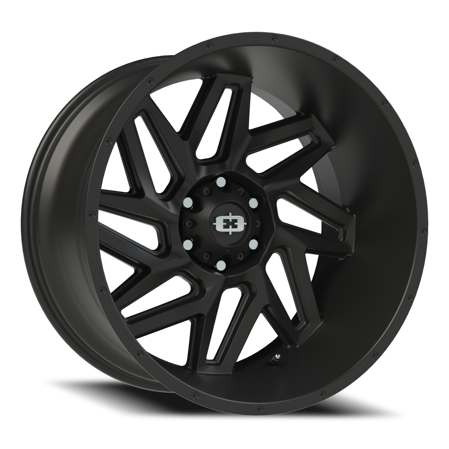 22x12 Vision 361 Spyder Satin Black Wheel 6x5.5 Bolt Pattern -57mm Offset