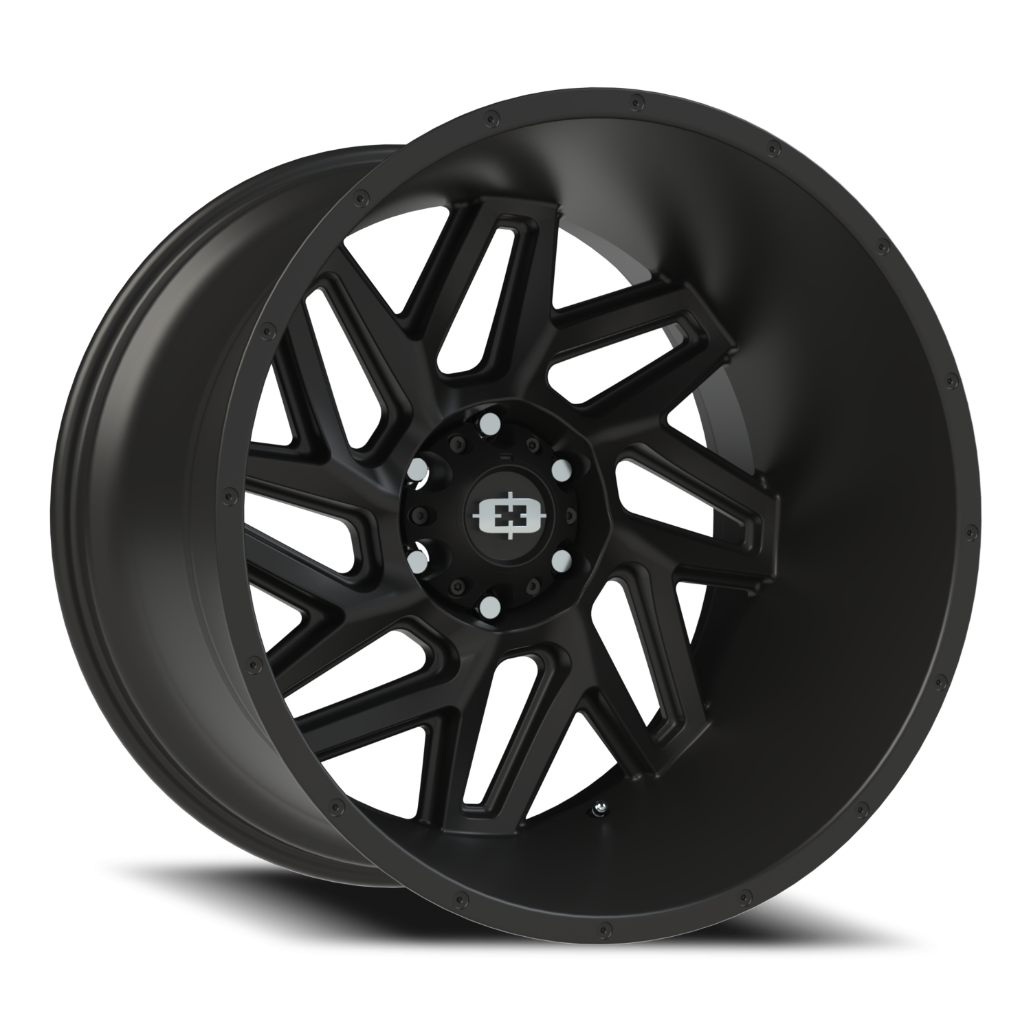 22x14 Vision 361 Spyder Satin Black Wheel 6x5.5 Bolt Pattern -76mm Offset