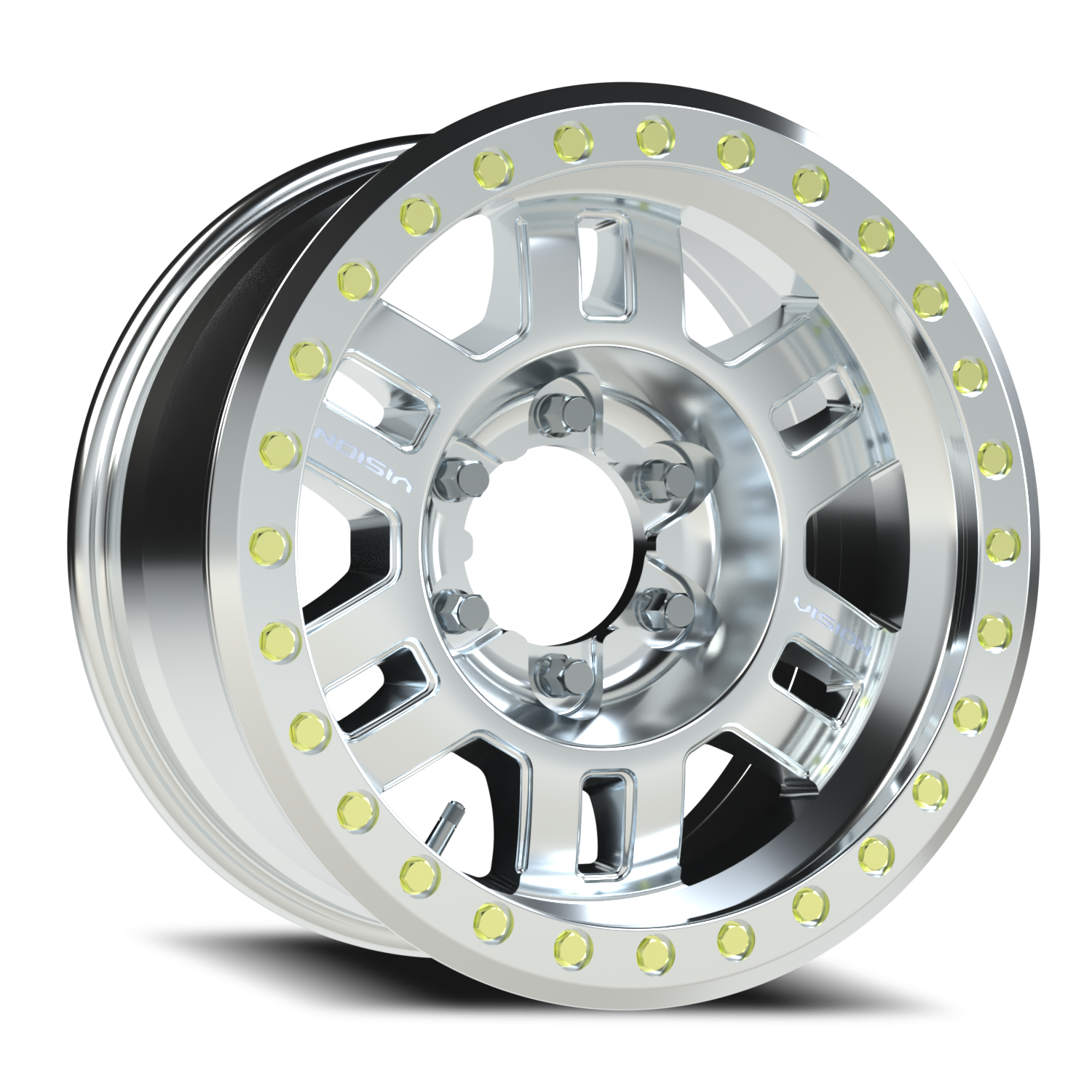 17x8.5 Vision 398 Manx Beadlock Machined Wheel 6x5.5 Bolt Pattern 0mm Offset