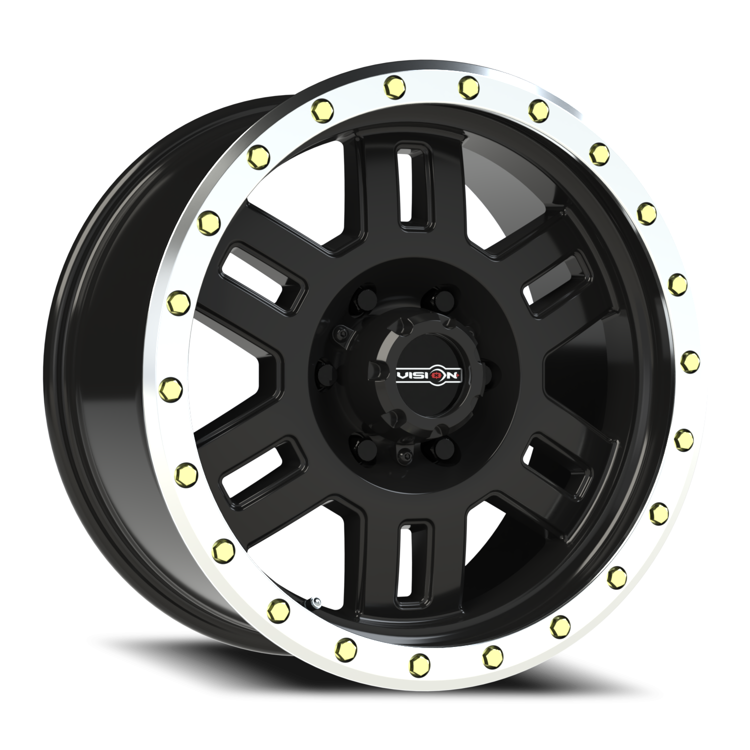 18x9 Vision 398 Manx Gloss Black Machined Lip Wheel 6x5.5 Bolt Pattern 18mm Offset