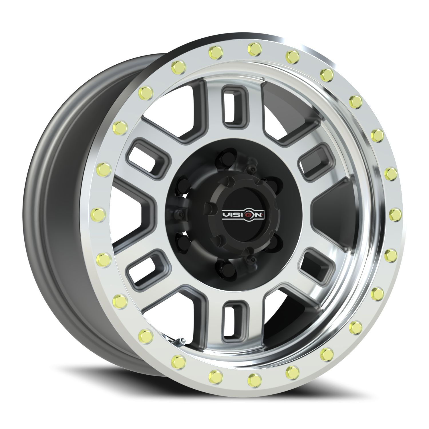 16x8 Vision 398 Manx Machined Wheel 6x5.5 Bolt Pattern 0mm Offset