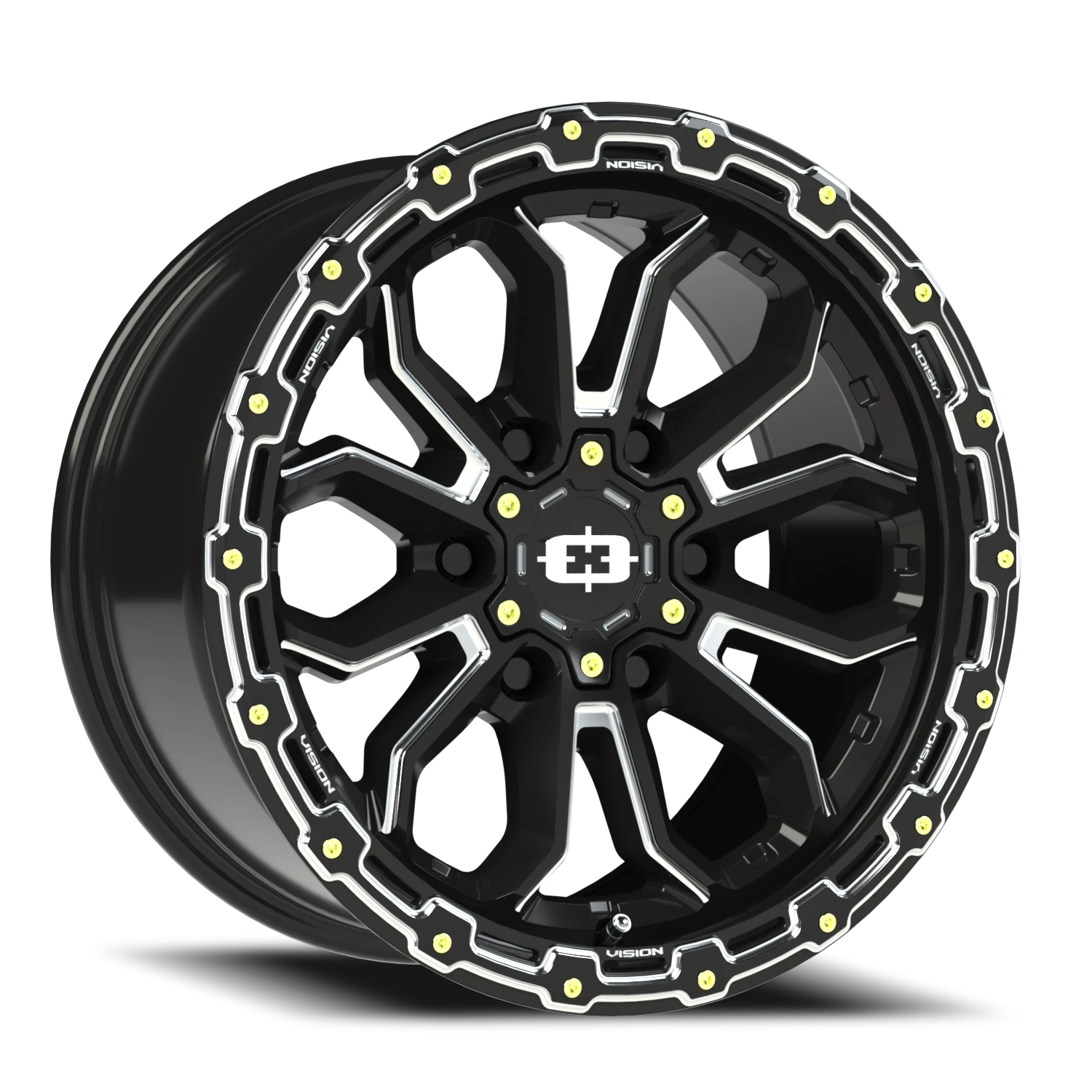 17x9 Vision 405 Korupt Gloss Black Milled Spoke Wheel 6x5.5 Bolt Pattern -12mm Offset