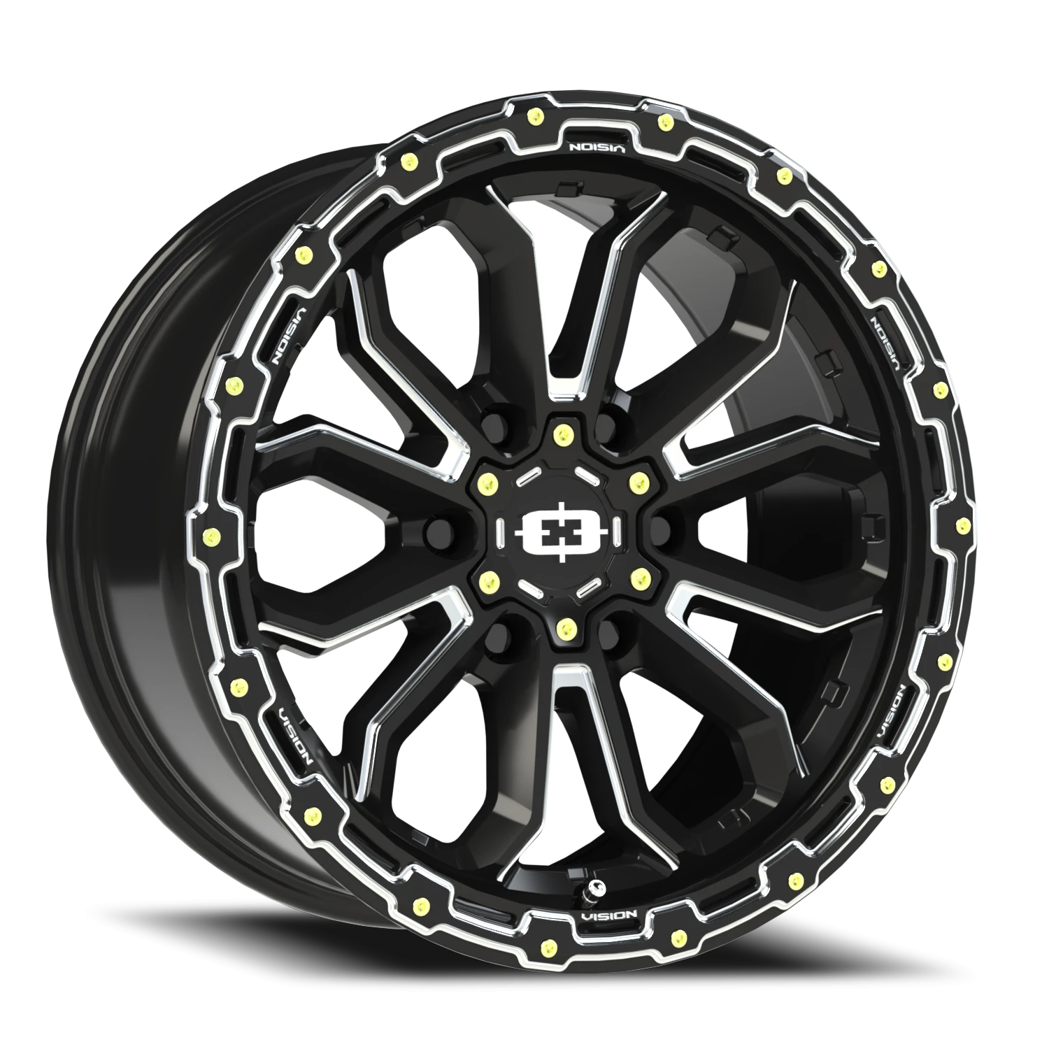 18x9 Vision 405 Korupt Gloss Black Milled Spoke Wheel 6x5.5 Bolt Pattern -12mm Offset