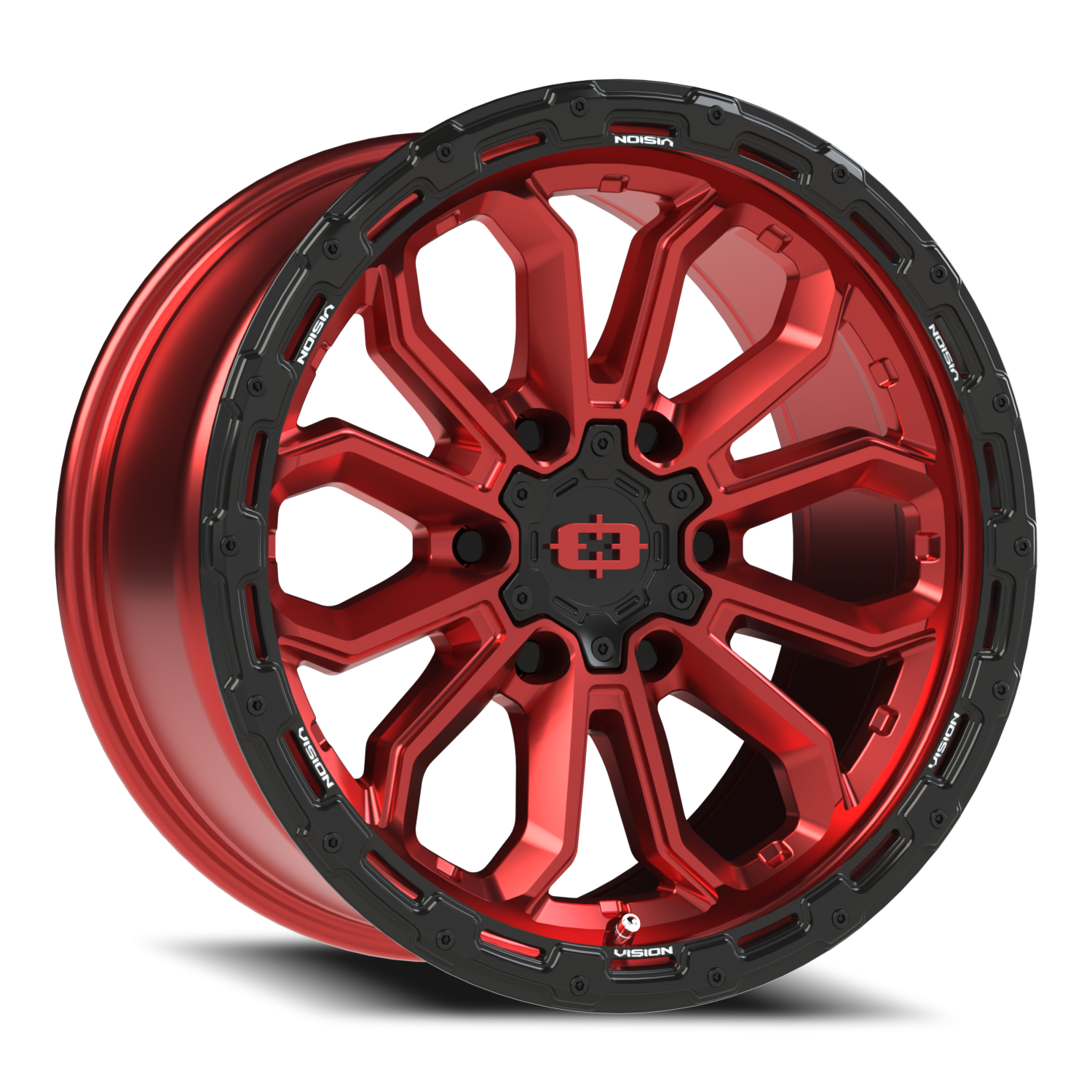 18x9 Vision 405 Korupt Gloss Red w/Gloss Black Lip Wheel 6x5.5 Bolt Pattern -12mm Offset