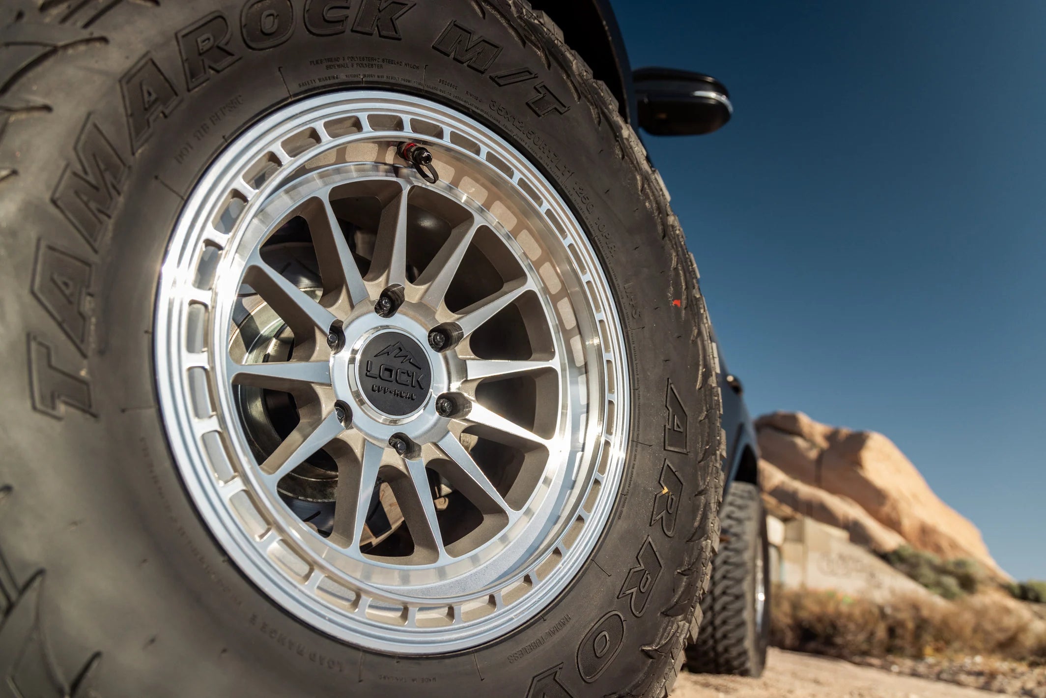 17x9 Lock Off-Road Baja Machined Clear Coat Wheel 6x5.5 Bolt Pattern 0mm Offset