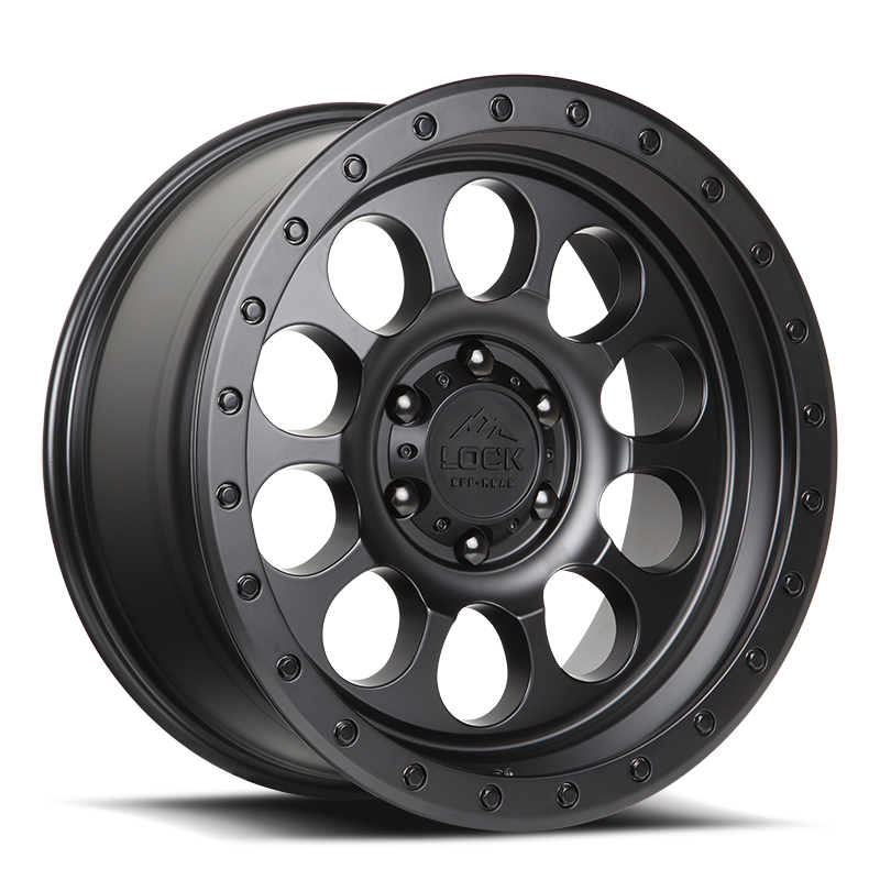 20x9 lock off-road 50cal matte black w matte black ring wheel 6x5.5 bolt pattern 12mm offset
