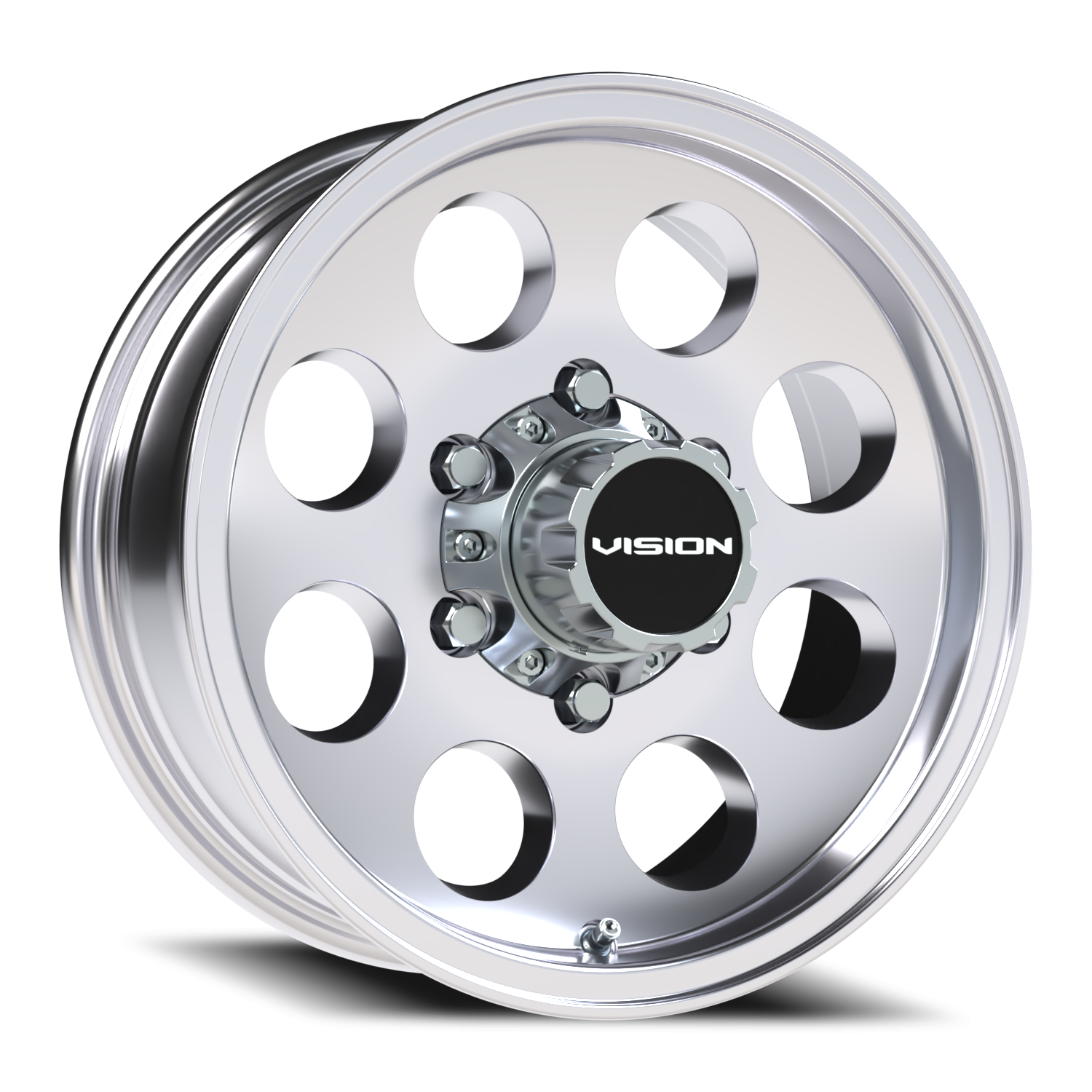 15x6 Vision 56V Midway Polished Wheel 6x5.5 Bolt Pattern 0mm Offset