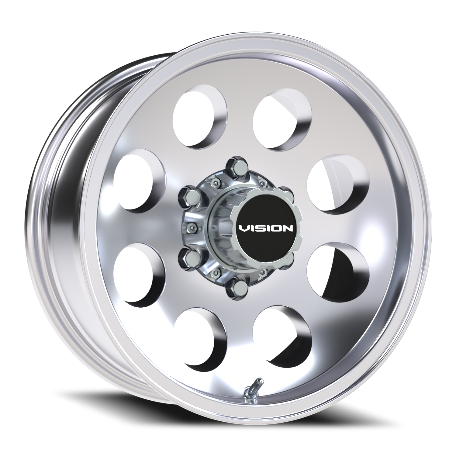 16x7 Vision 56V Midway Polished Wheel 6x5.5 Bolt Pattern -12mm Offset