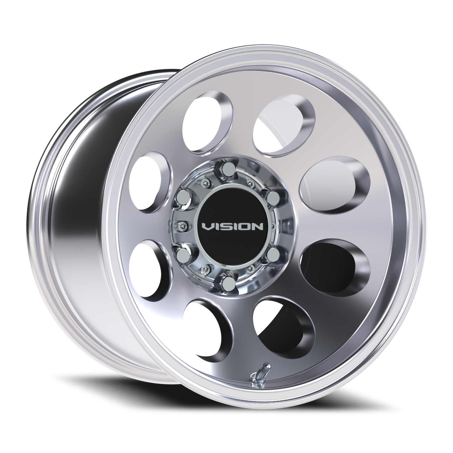 15x10 Vision 56 Midway Polished Wheel 6x5.5 Bolt Pattern -25mm Offset