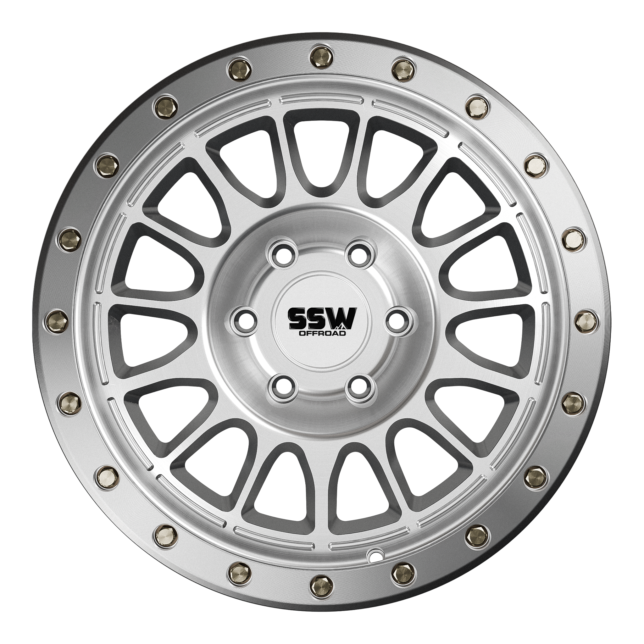 17x9 SSW Offroad Dakar Evo Machined Silver Wheel 6x5.5 Bolt Pattern 0 mm Offset