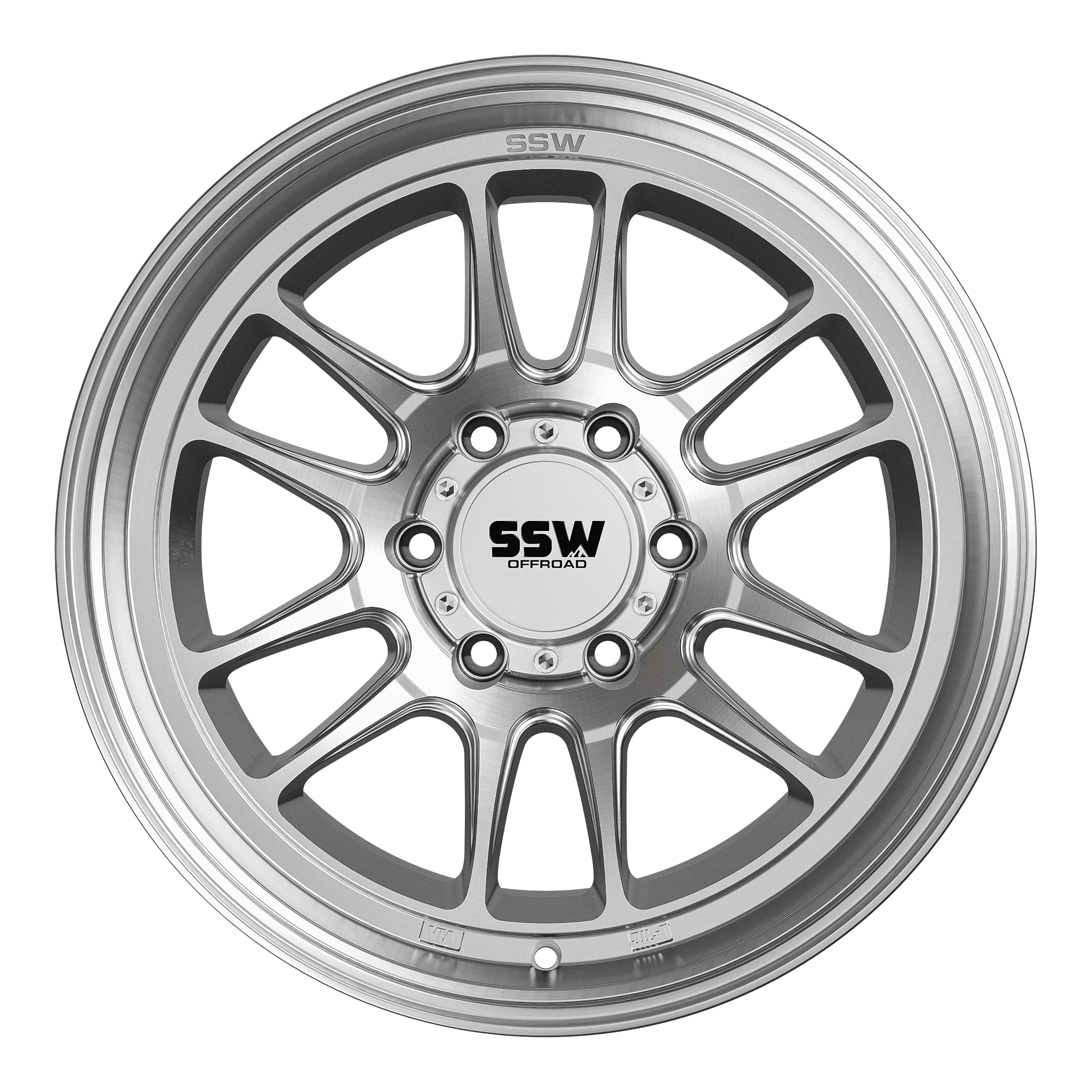 17x9 SSW Offroad Raptor Machined Silver Wheel 6x5.5 Bolt Pattern -12 mm Offset