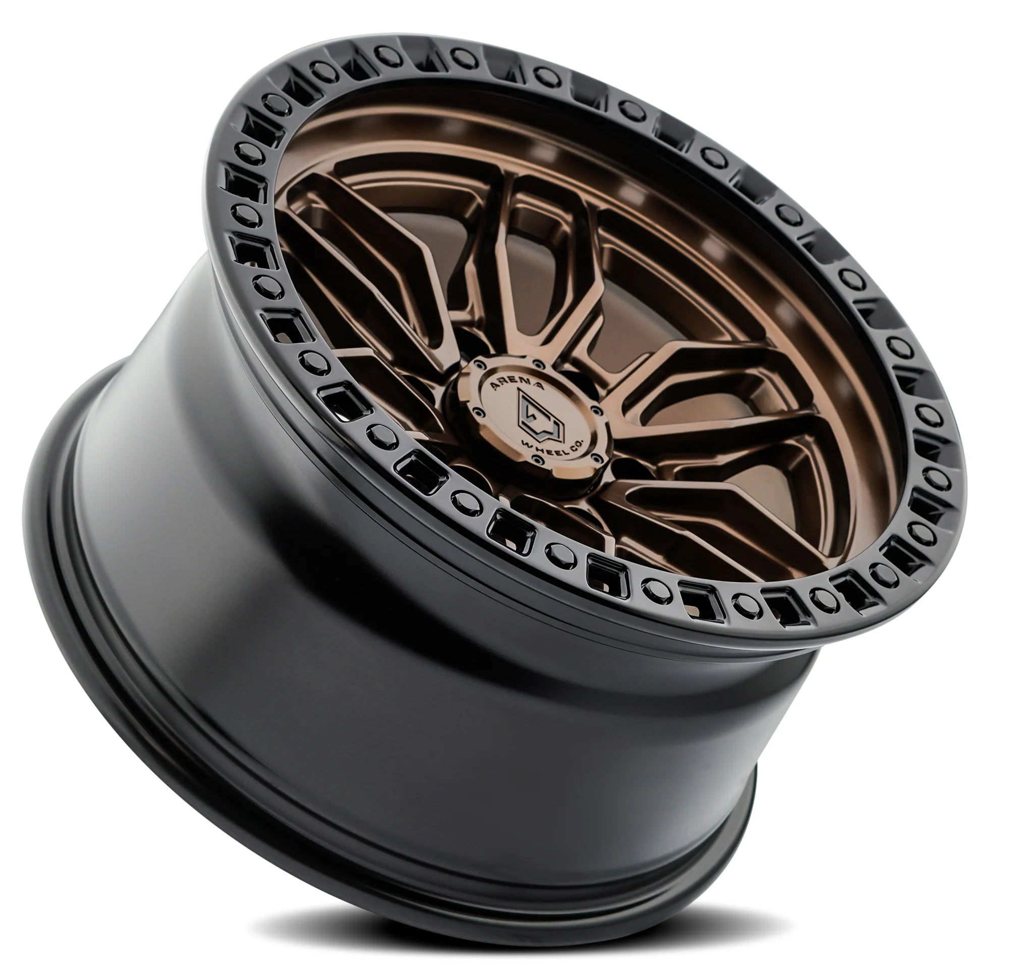 17x9 Arena Wheel A109 Hustle Smoked Bronze Center Satin Black Lip Wheel 6x5.5 Bolt Pattern 0mm Offset