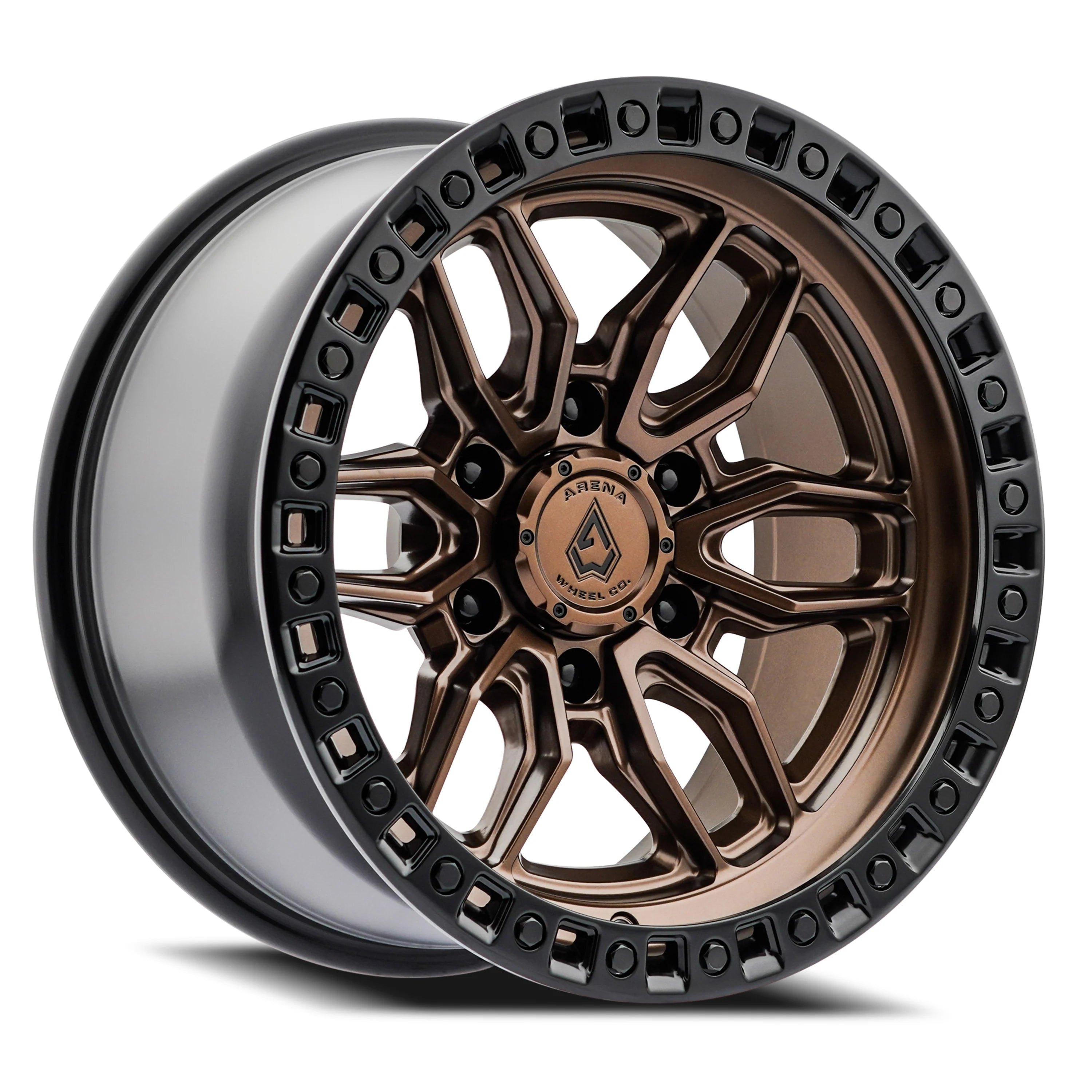 17x9 Arena Wheel A109 Hustle Smoked Bronze Center Satin Black Lip Wheel 6x5.5 Bolt Pattern 0mm Offset