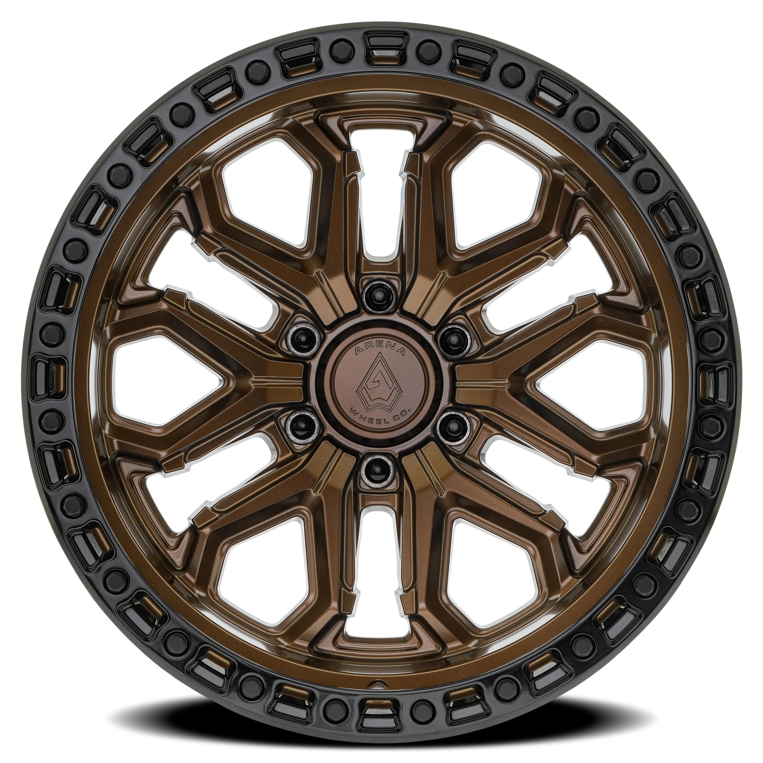 20x9 Arena Wheel A125 Jackal Smoked Bronze Center Glossy Black Lip Wheel 6x5.5 Bolt Pattern 0mm Offset