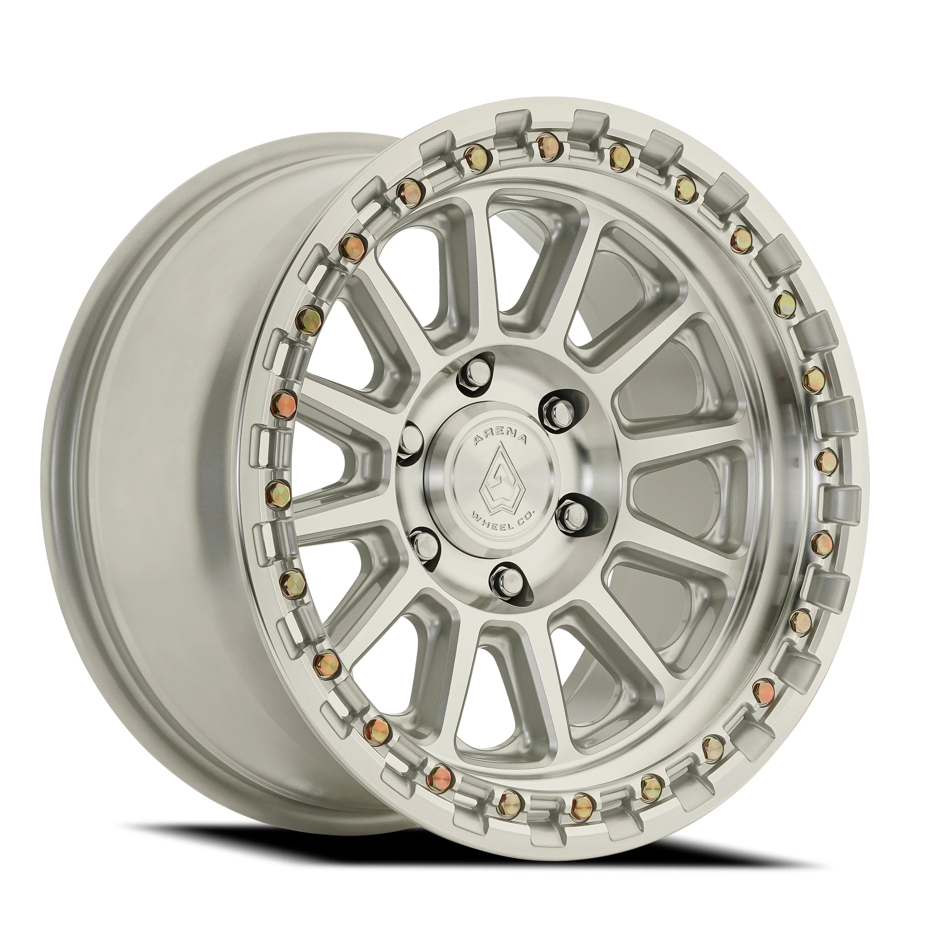18x9 Arena A128 Enduro Silver Machined Wheel 6x5.5 Bolt Pattern 20mm Offset