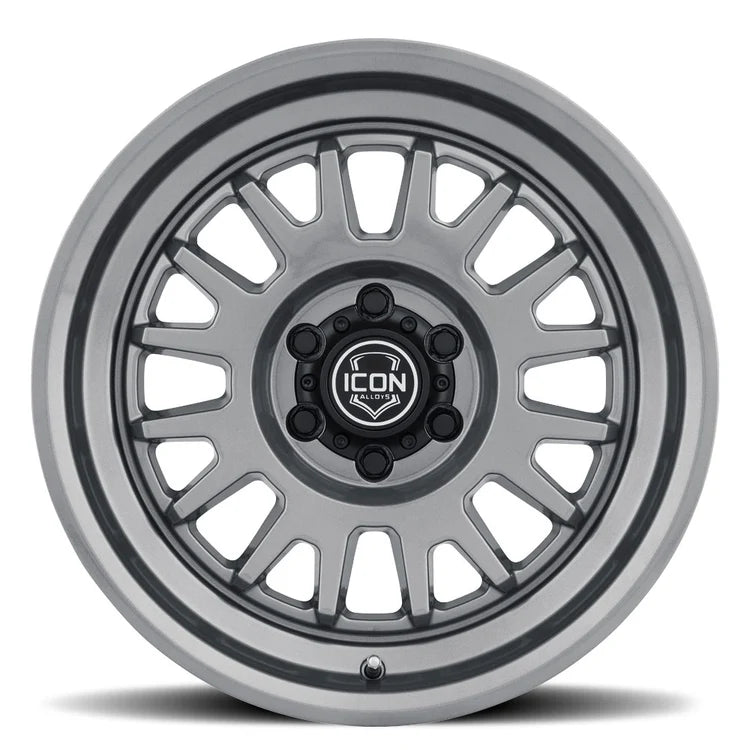 17x8.5 Icon Alloys Anza Gun Metal Wheel 6x5.5 Bolt Pattern 0mm Offset