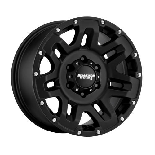 18x8 5 american racing ar200 yukon cast iron black wheel 6x5.5 bolt pattern 15mm offset