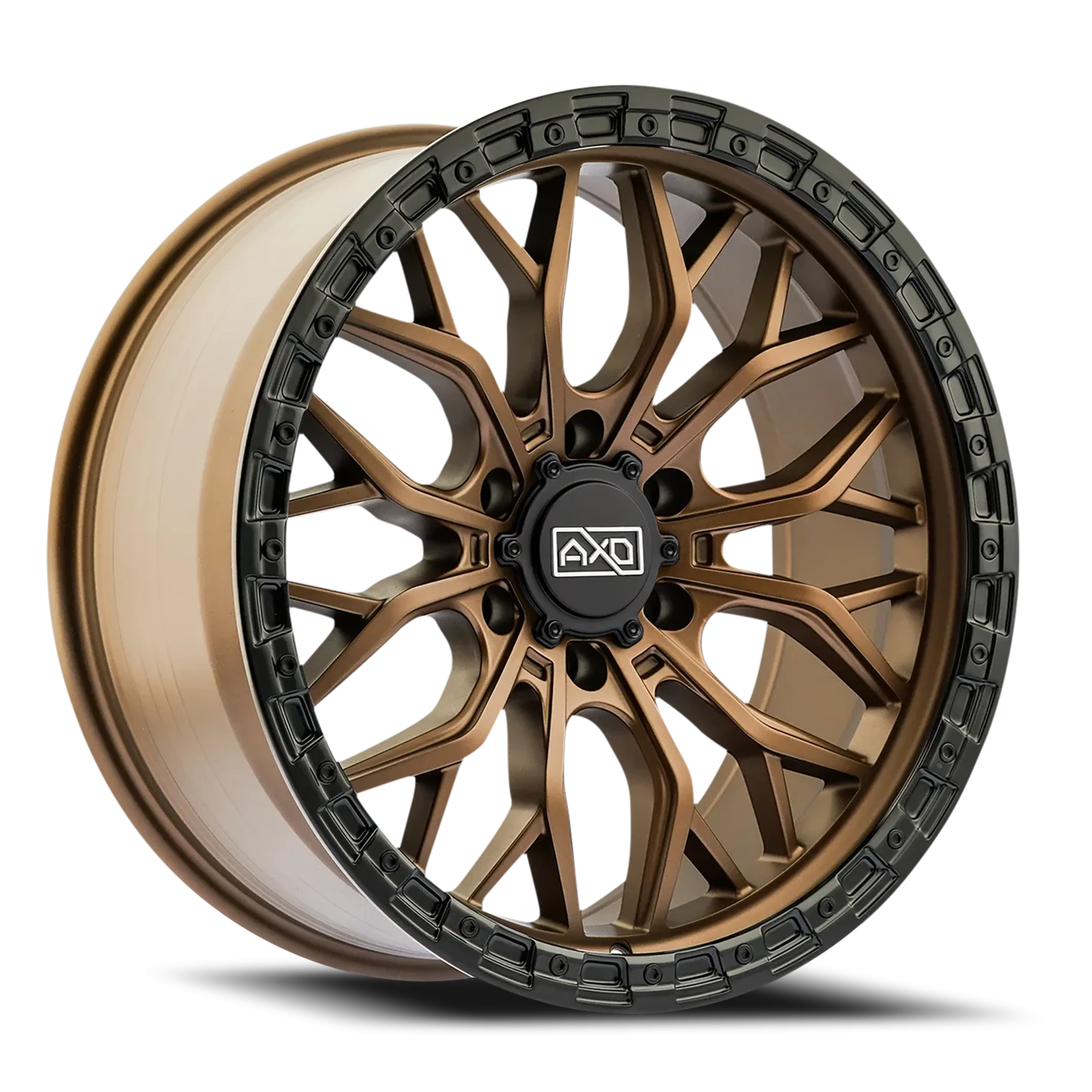 17x8.5 AXD Off-Road AS1 Satin Bronze W/Blk Lip Wheel 6x5.5 Bolt Pattern 0mm Offset