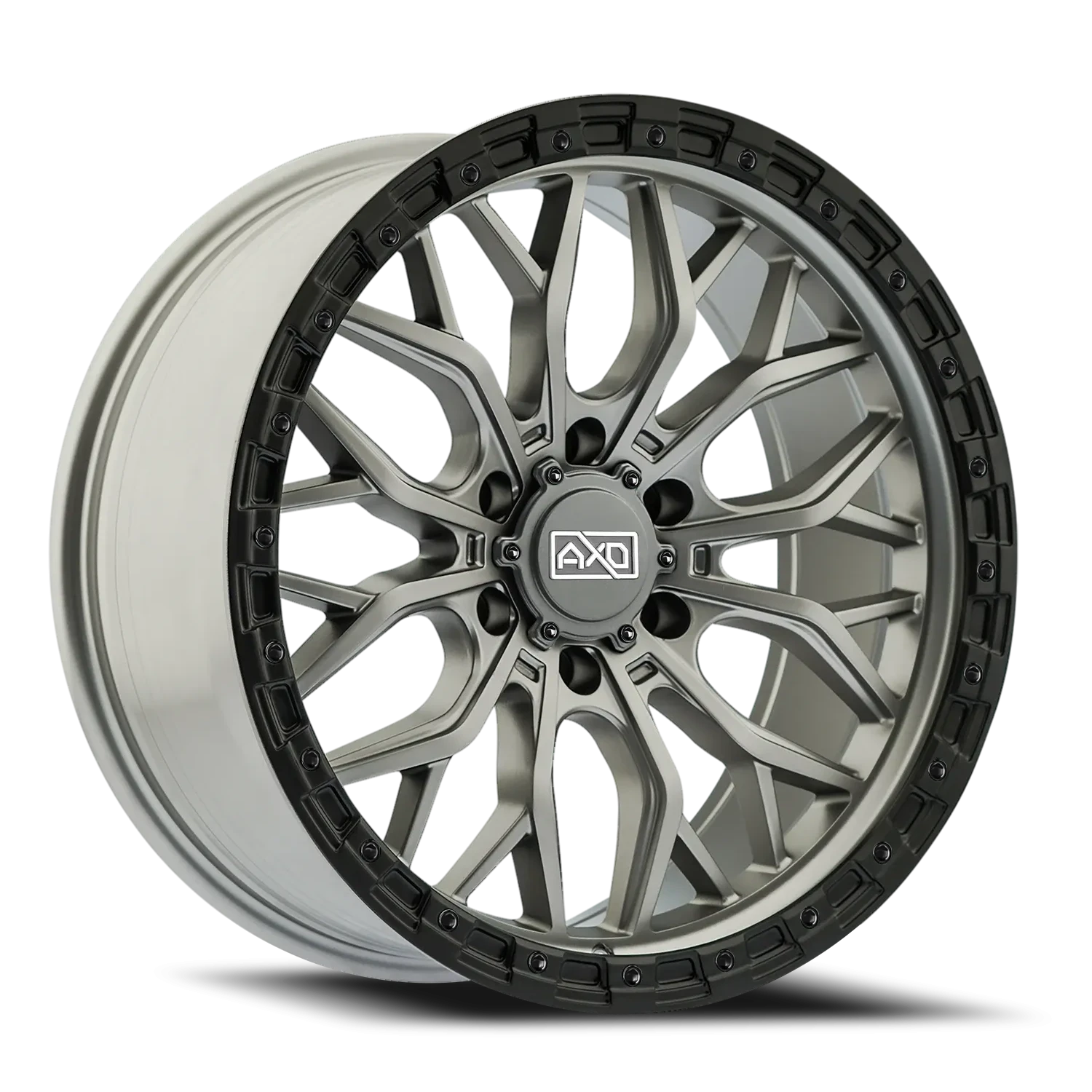 20x9 AXD Off-Road AS1 Satin Titainum W/Blk Lip Wheel 6x5.5 Bolt Pattern 0mm Offset