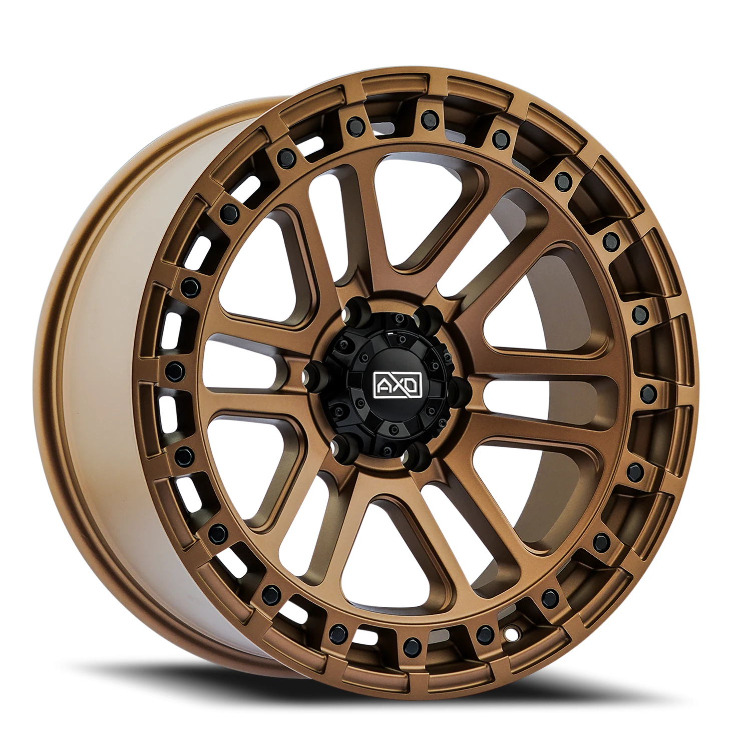 20x9 AXD Off-Road AS5 Satin Bronze W/Blk Bolts Wheel 6x5.5 Bolt Pattern 0mm Offset