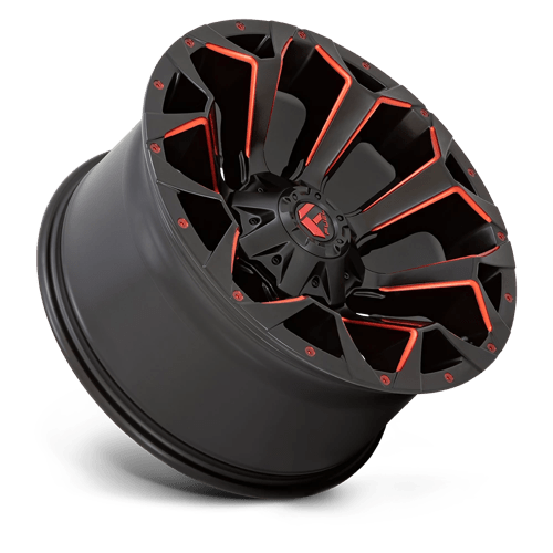 20x12 fuel off-road d787 assault matte black red milled wheel 6x5.5 bolt pattern 43mm offset