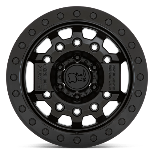 17x8 5 black rhino hard alloys avg avenger matte black w black hardware beadlock wheel 6x5.5 bolt pattern 30mm offset
