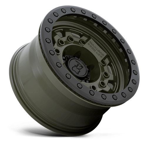 17x8 5 black rhino hard alloys avg avenger olive drab green blk hardware beadlock wheel 6x5.5 bolt pattern 0mm offset