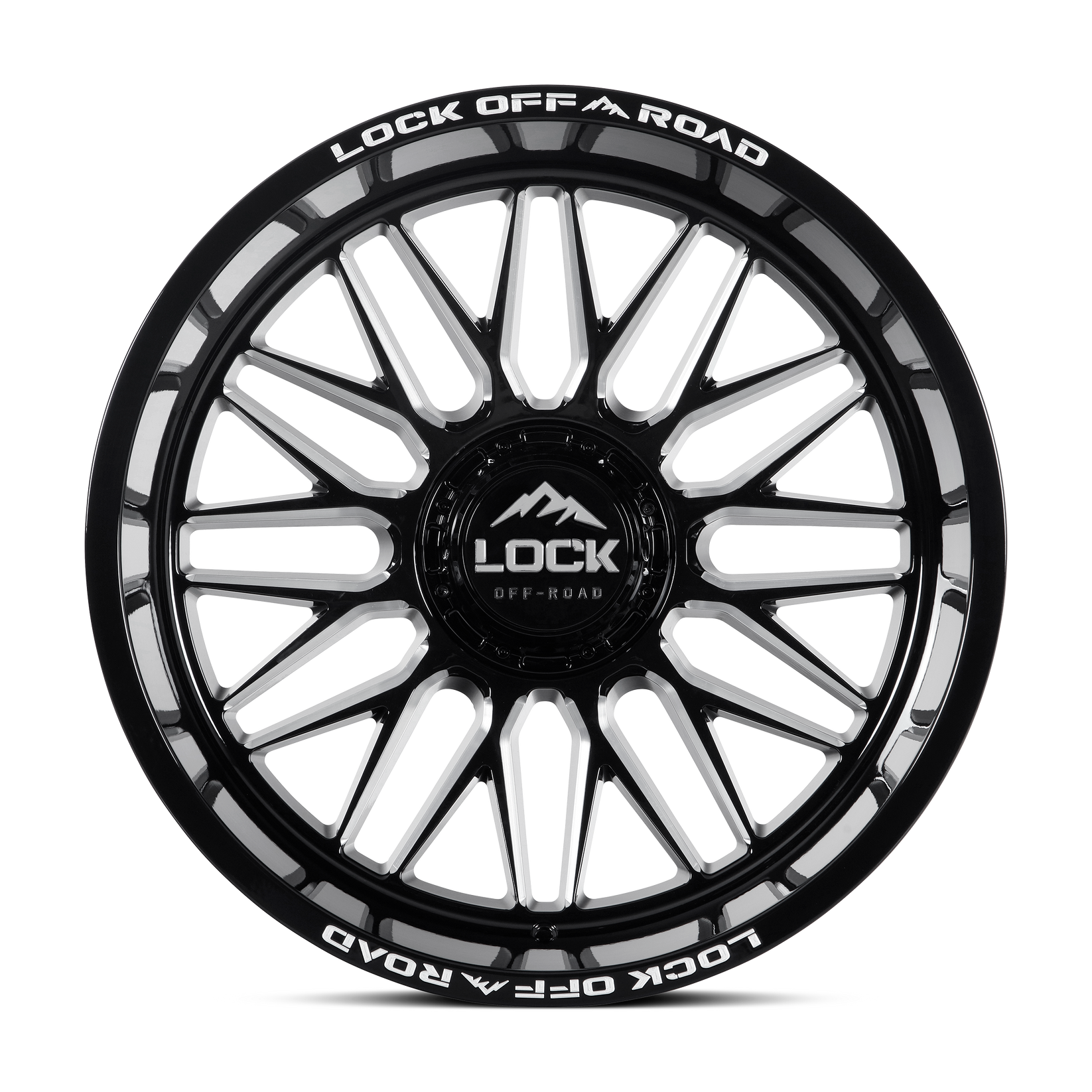 22x12 lock off-road apex gloss black milled wheel 6x5.5 bolt pattern 44mm offset