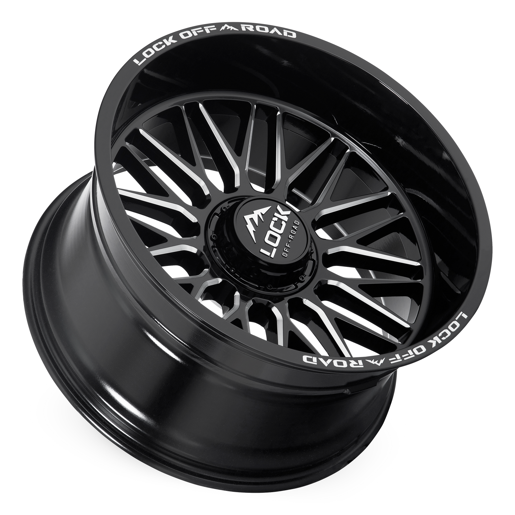22x10 lock off-road apex gloss black milled wheel 6x5.5 bolt pattern 18mm offset