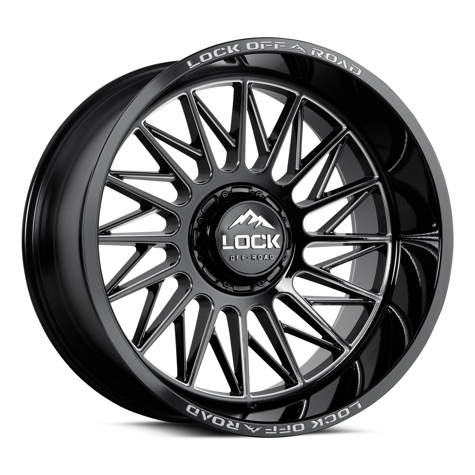 20x9 lock off-road assault gloss black milled wheel 6x5.5 bolt pattern 1mm offset