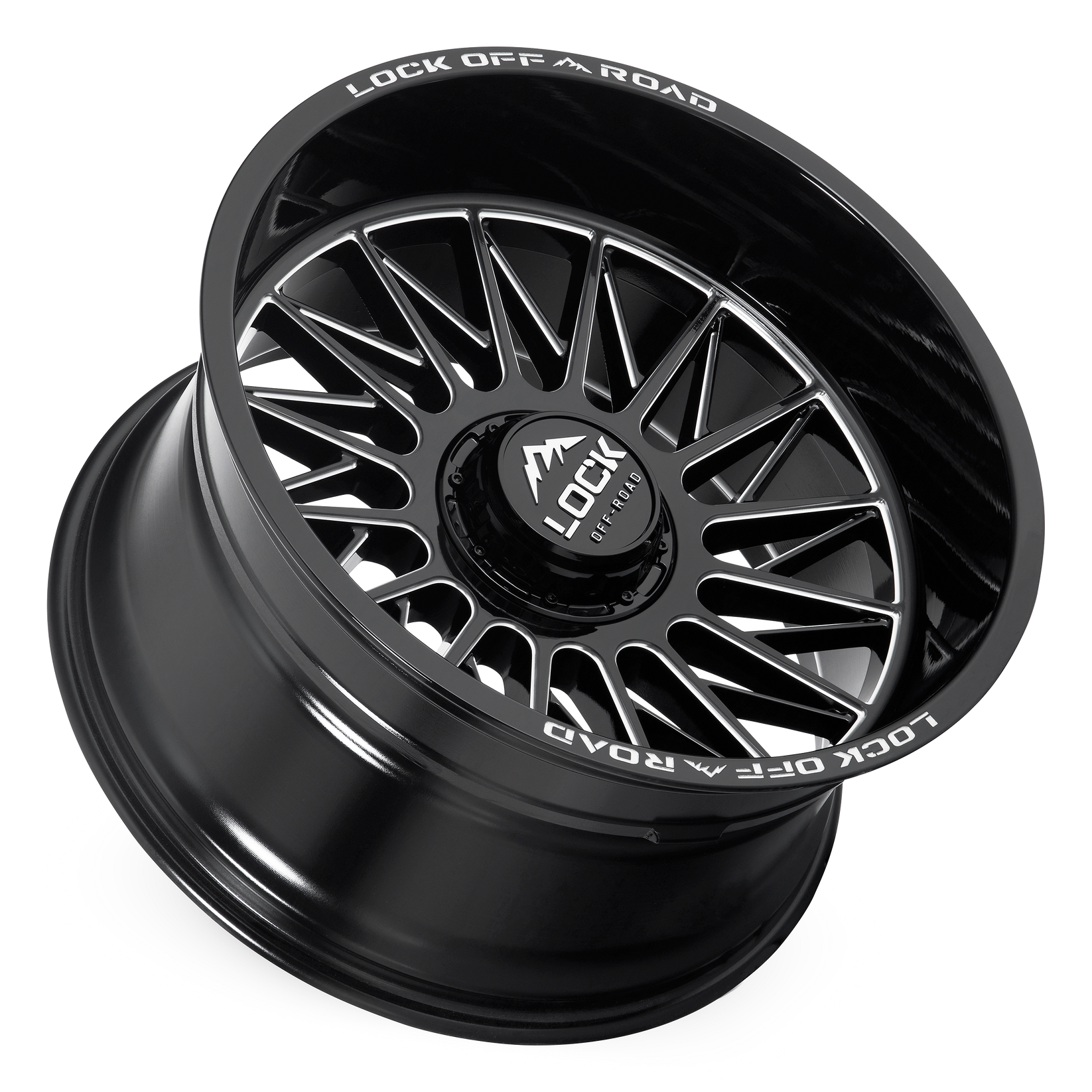 22x12 lock off-road assault gloss black milled wheel 6x5.5 bolt pattern 44mm offset