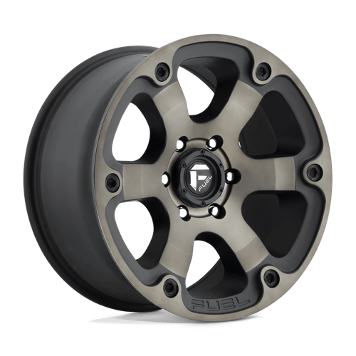 17x9 fuel off-road d564 beast matte black double dark tint wheel 6x5.5 bolt pattern 20mm offset