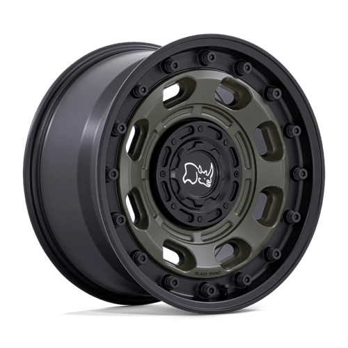 20x10 black rhino hard alloys br007 atlas olive drab green w black lip wheel 6x5.5 bolt pattern 18mm offset