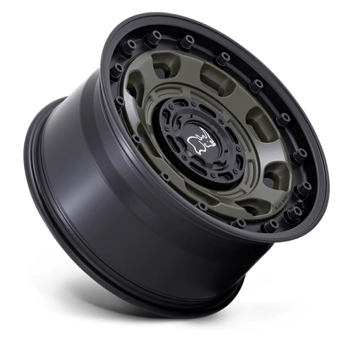 18x9 black rhino hard alloys br007 atlas olive drab green w black lip wheel 6x5.5 bolt pattern 0mm offset