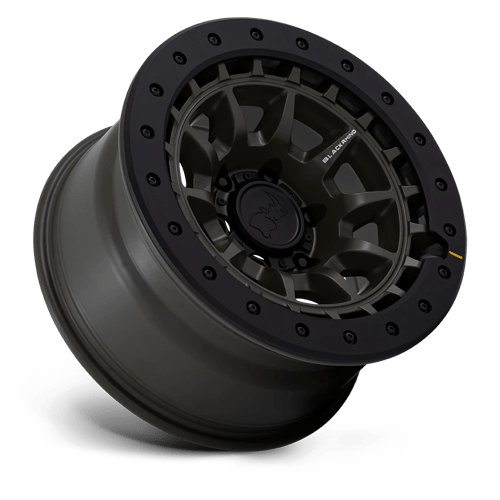17x8 5 black rhino hard alloys br016 tusk olive drab green wheel 6x5.5 bolt pattern 0mm offset