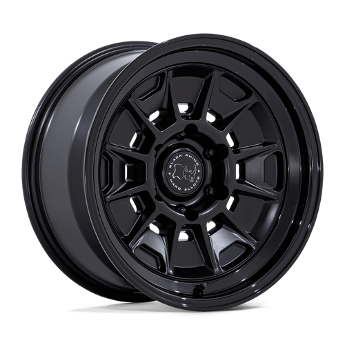 17x8 5 black rhino hard alloys br021 mondo matte black w gloss black lip wheel 6x5.5 bolt pattern 20mm offset