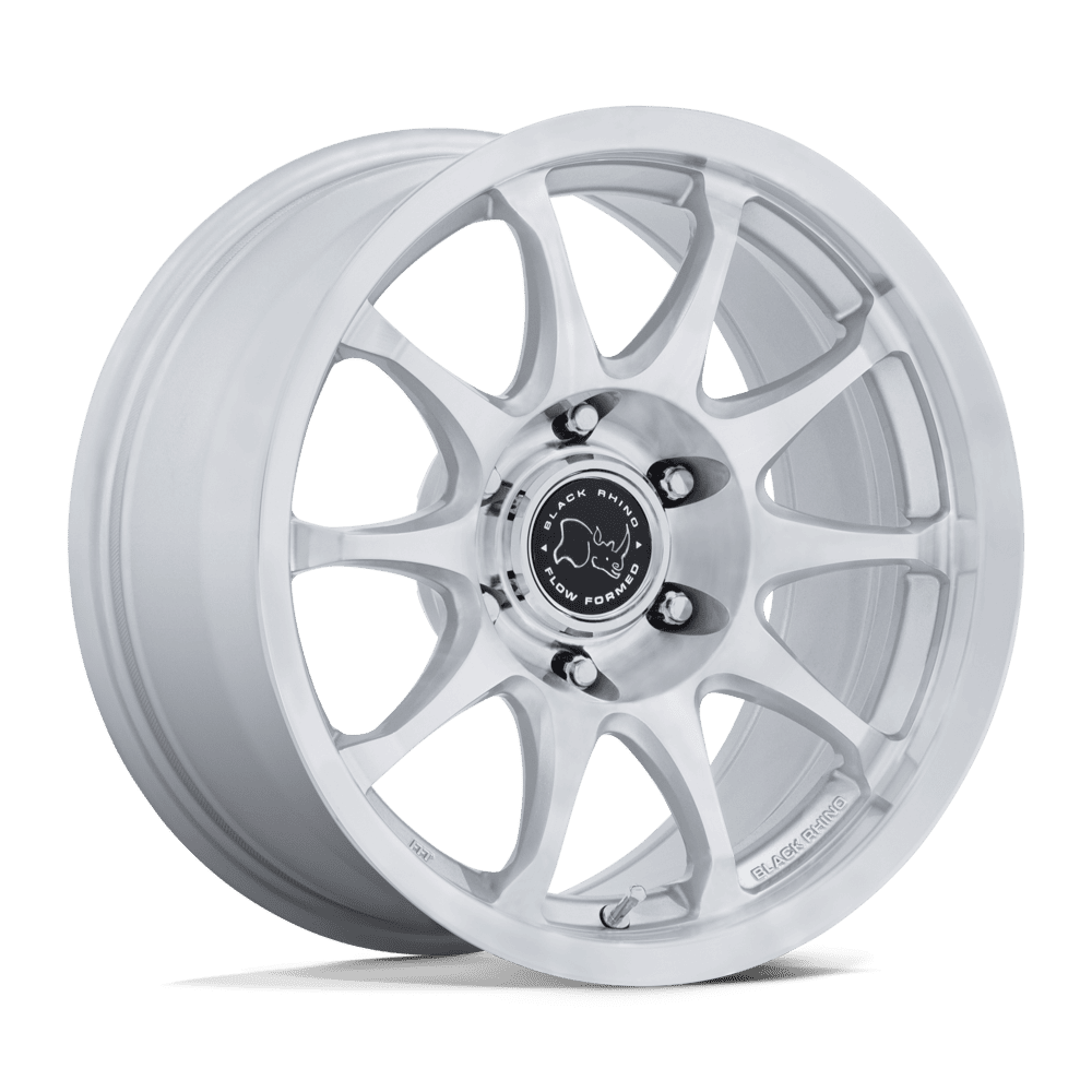 17x8.5 Black Rhino BR038 Ronin Gloss Silver Wheel 6x5.5 Bolt Pattern 25 Offset