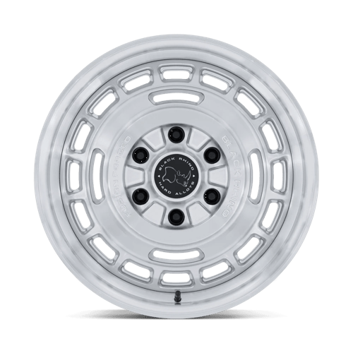 17x8 5 black rhino hard alloys br600 vagabond gloss silver w machined face wheel 6x5.5 bolt pattern 0mm offset