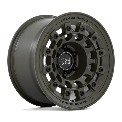 17x8 black rhino hard alloys br004 fuji olive drab green wheel 6x5.5 bolt pattern 38mm offset