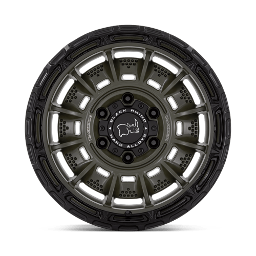 17x9 black rhino hard alloys br002 legion olive drab green w black lip wheel 6x5.5 bolt pattern 0mm offset