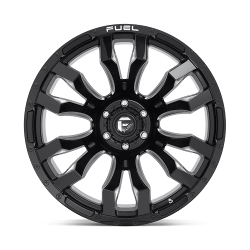 22x12 fuel off-road d673 blitz gloss black milled wheel 6x5.5 bolt pattern 44mm offset