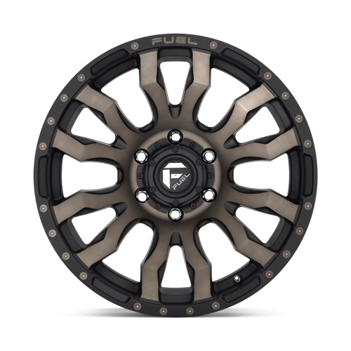 17x9 fuel off-road d674 blitz matte black double dark tint wheel 6x5.5 bolt pattern 12mm offset